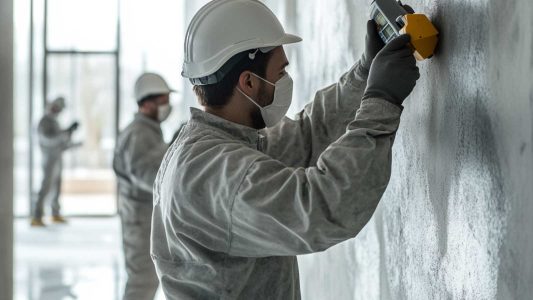 Technicians conducting a professional mold inspection